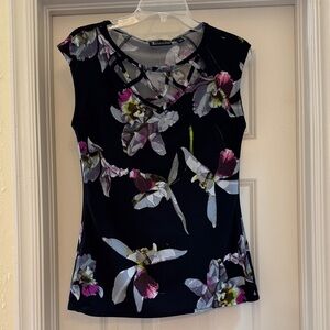 NY & Co Black Floral Blouse